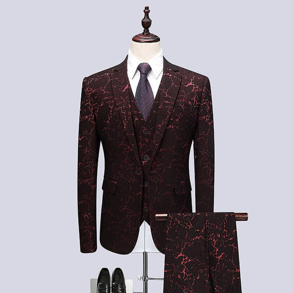 Explosive style men's suit dress suit party printing gentleman formal suit single row one button F070404