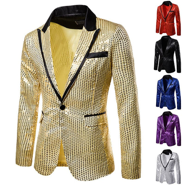 2023 Men's Sequined Suit Performance Dress Suit Nightclub Men's Wear Host Master of Ceremonies Jacket Suit F070409