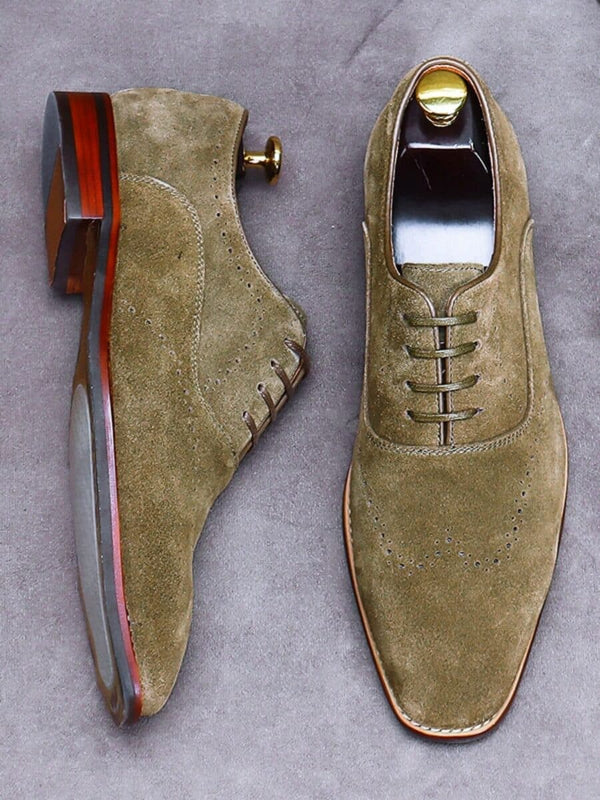 Men's Genuine Suede Leather Derby Shoes F121603