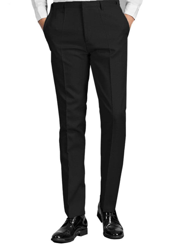 Mens Classic Regular Fit Black Dress Pants F121305