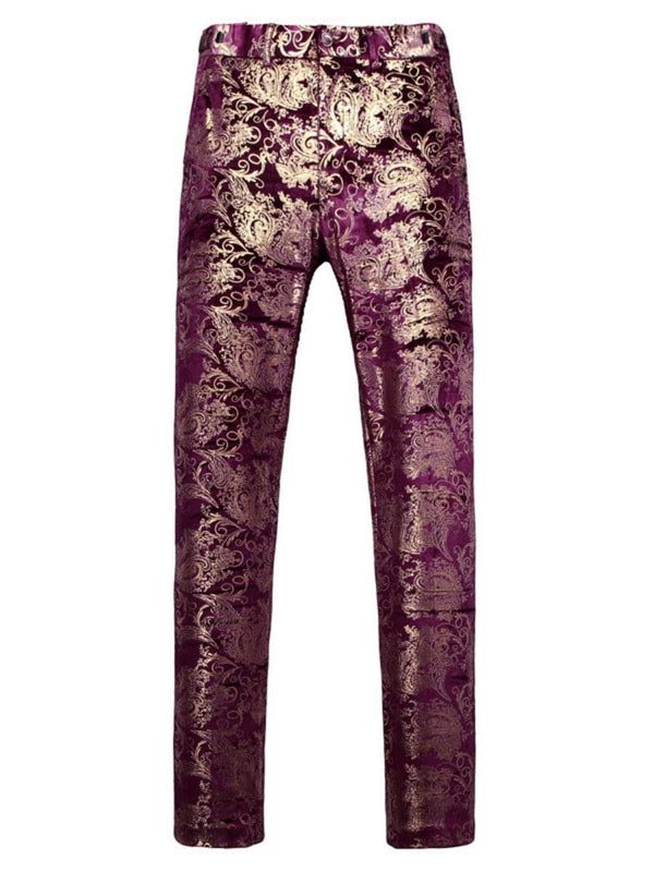 Men's Slim Fit Luxury Floral Jacquard Dress Pants F121406