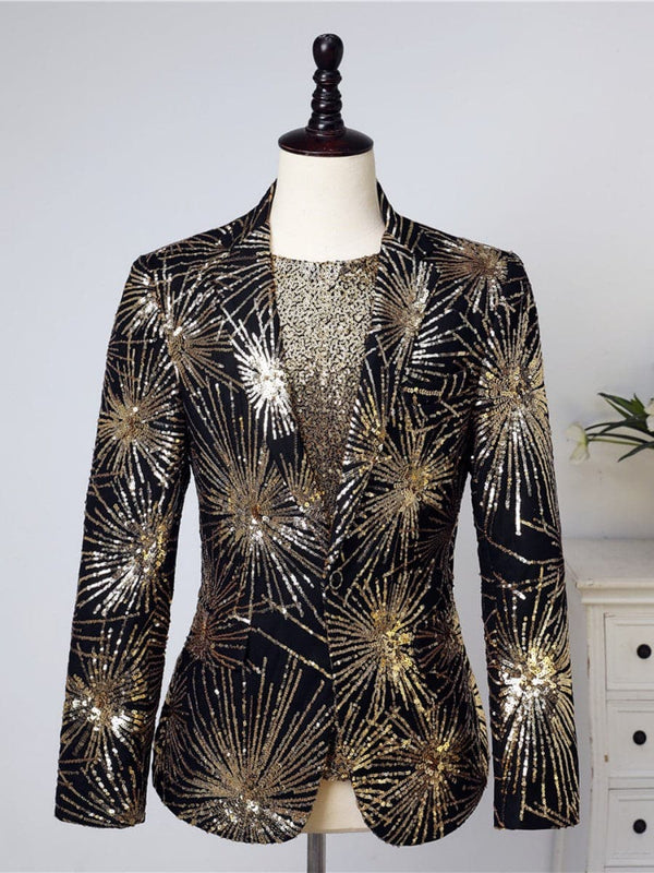 Men's Firework Gold Sequin Tuxedo Jacket F121203