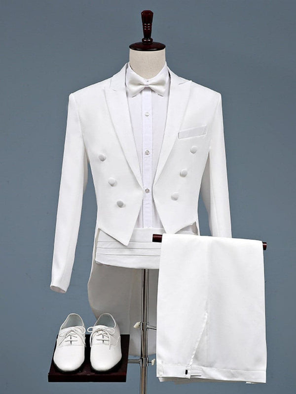 Men's Slim Fit White Tuxedo Dress 2 Piece Suit F120601