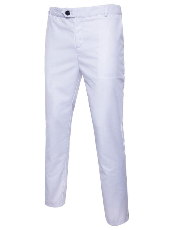 Men's Classic Slim Fit White Tuxedo Pants F121404