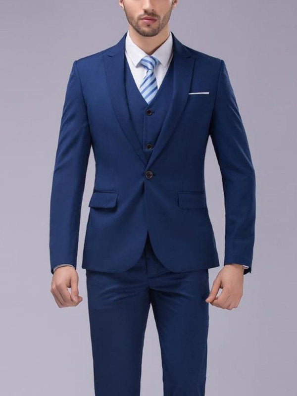 Men's Slim Fit Wedding Dress Suits Vest + Jacket + Pants SM110404