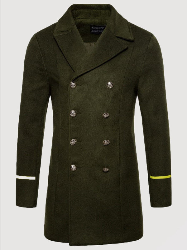 Men's Double Breasted Military Inspired Winter Overcoat SM100608