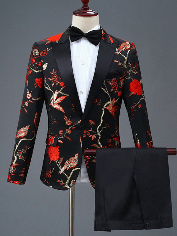 Men's Woodpecker Jacquard Suit SMLB082