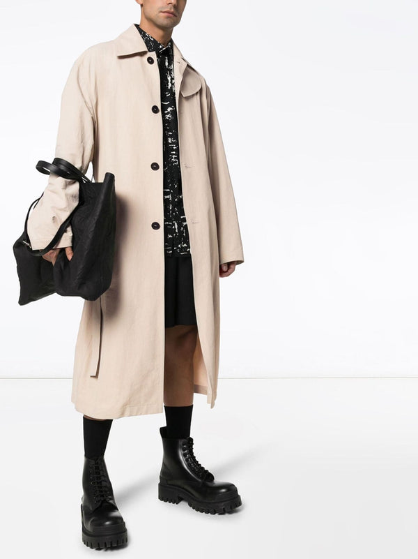 Plus Size Lapel Single Breasted Long Trench Coat SM100604