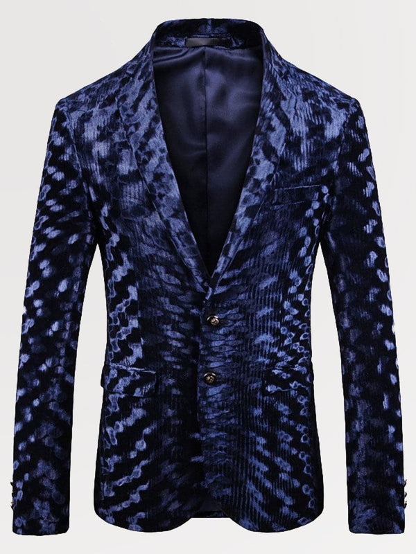 Men's Luxury Slim Fit Blue Velvet Casual Sport Coat SM102903