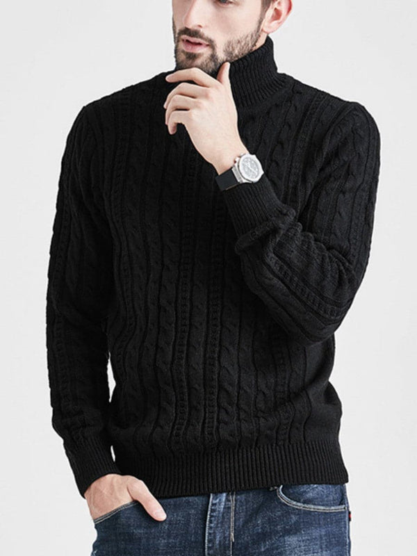 Men's Cable Knitted Chunky Warm Turtleneck Sweater SM101408