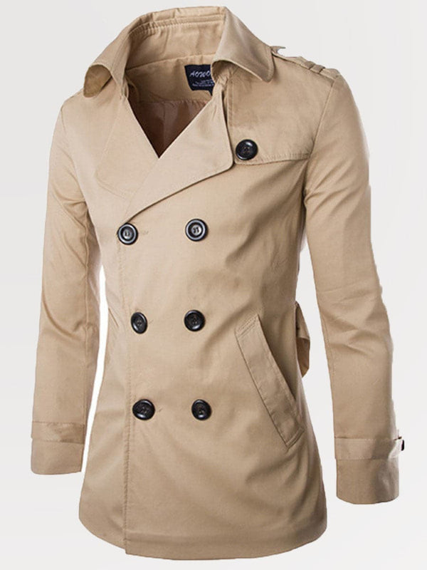 Men's Cotton Mid Length Double Breasted Coat SM101904