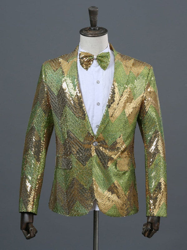 Men's Gradient Color Sequin Prom Blazer Coat SM102107