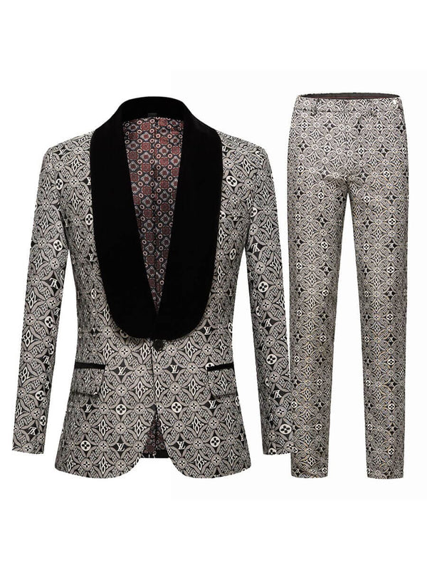 Men's French Style Jacquard Tuxedo Suits F121306