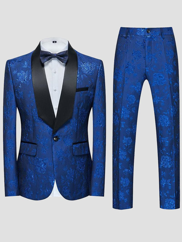 Plus Size Jacquard Groom Gown Two Piece Set SM100507