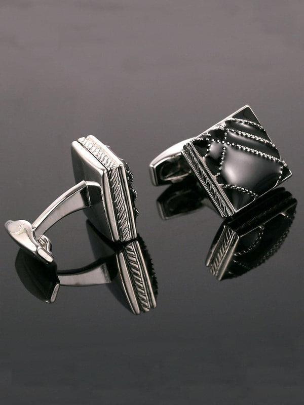 Men's Enamel French Geometric Pattern Cufflinks SM112304