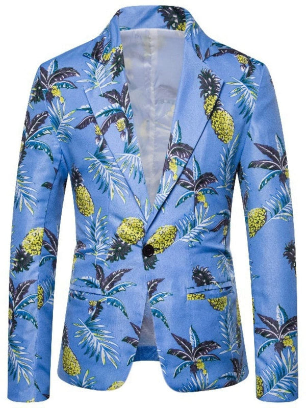 Men's Slim Fit Floral Print Blazer F041002