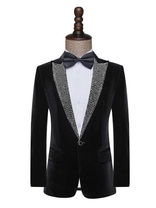 Men's Slim Black Diamond Blazer F041211