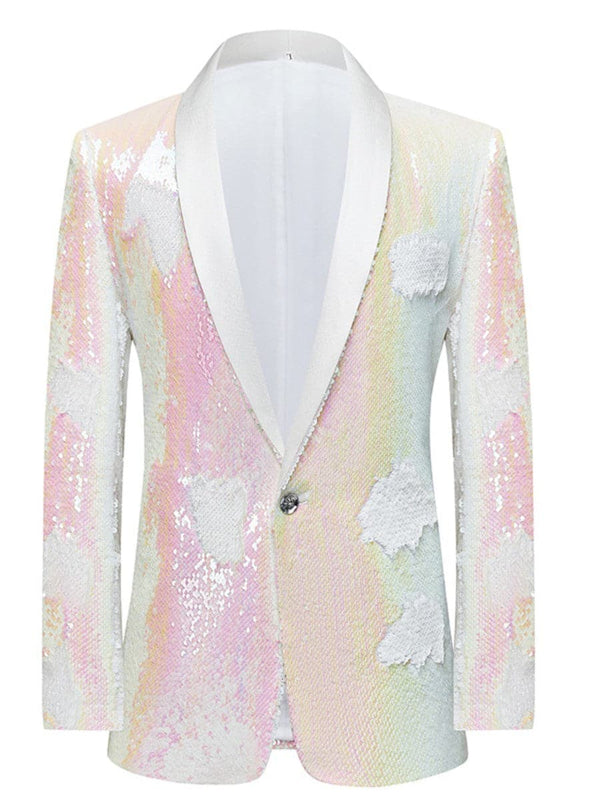 Men's Slim Fit Pink Sequin Blazer F041213