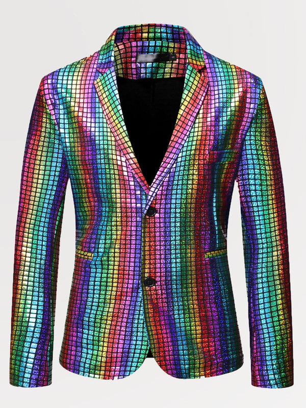 Men's Regular Fit Cocktail Party Shiny Sequin Blazer SM102604