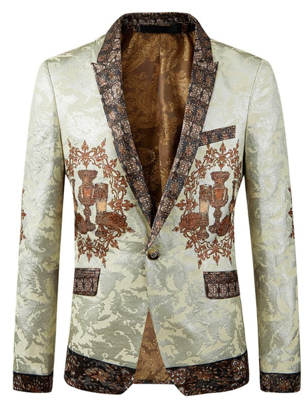 Men's Elegant Fashion Jacquard Casual Blazer F040301