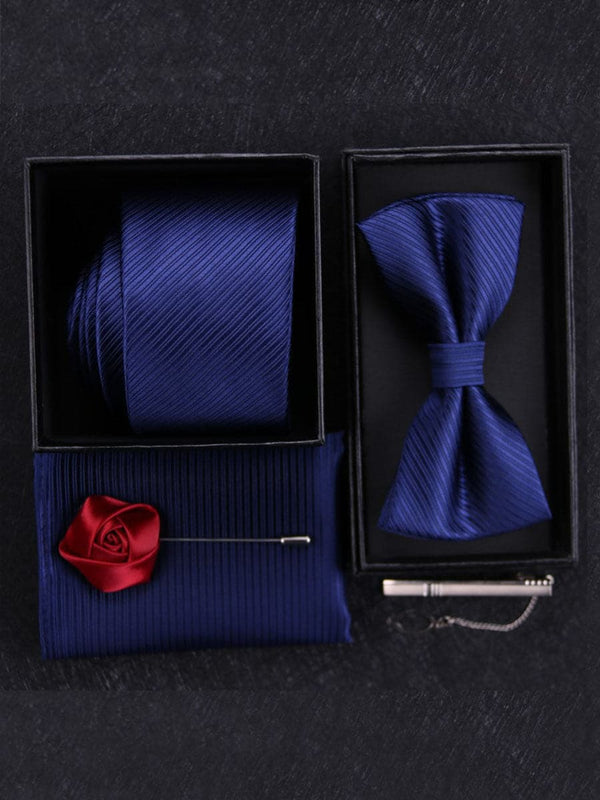 Men's Classic Suits Accessories 5 Piece Set Blue SM111002