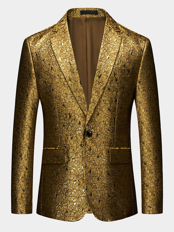 Men's Solid Color Foil Stamping Plus Size Blazer SM092510