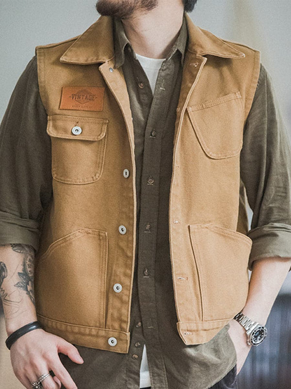 Vintage Multi-Pocket Hunting Canvas Vest SM090524