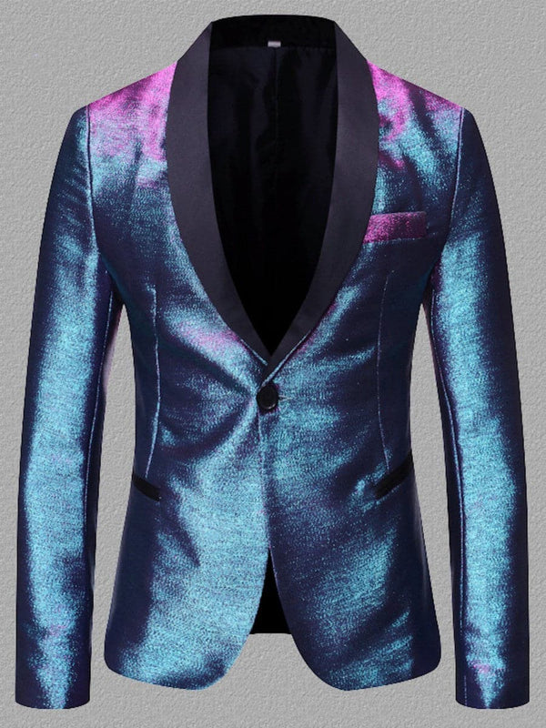 Men's Gradient Glitter Style Shawl Collar Tuxedo Jacket F010801