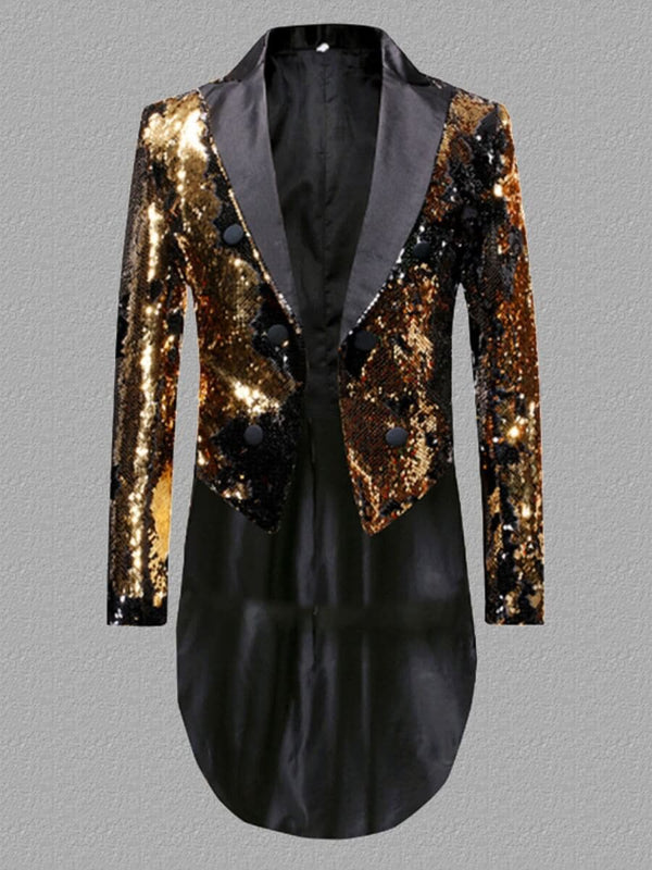 Men's Gradient Sequin Long Tuxedo Jacket F010901