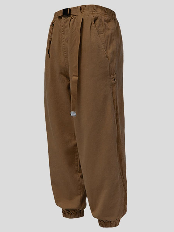 Paneled Cotton Micro-Stretch Streamer Brown Trousers SM092014