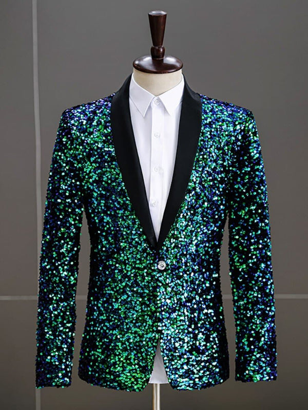 Men's Fantasy Shiny Sequin Tuxedo Blazer F120505