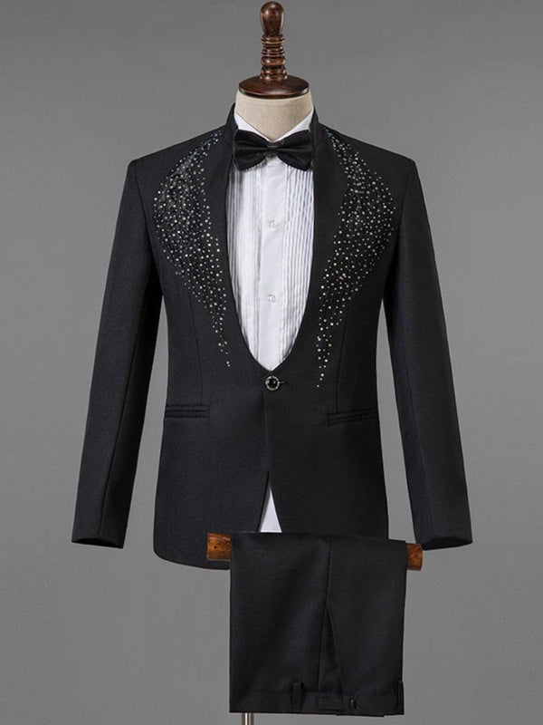 Men's Sequin Embroidered One Button Tuxedo Suits SM112903